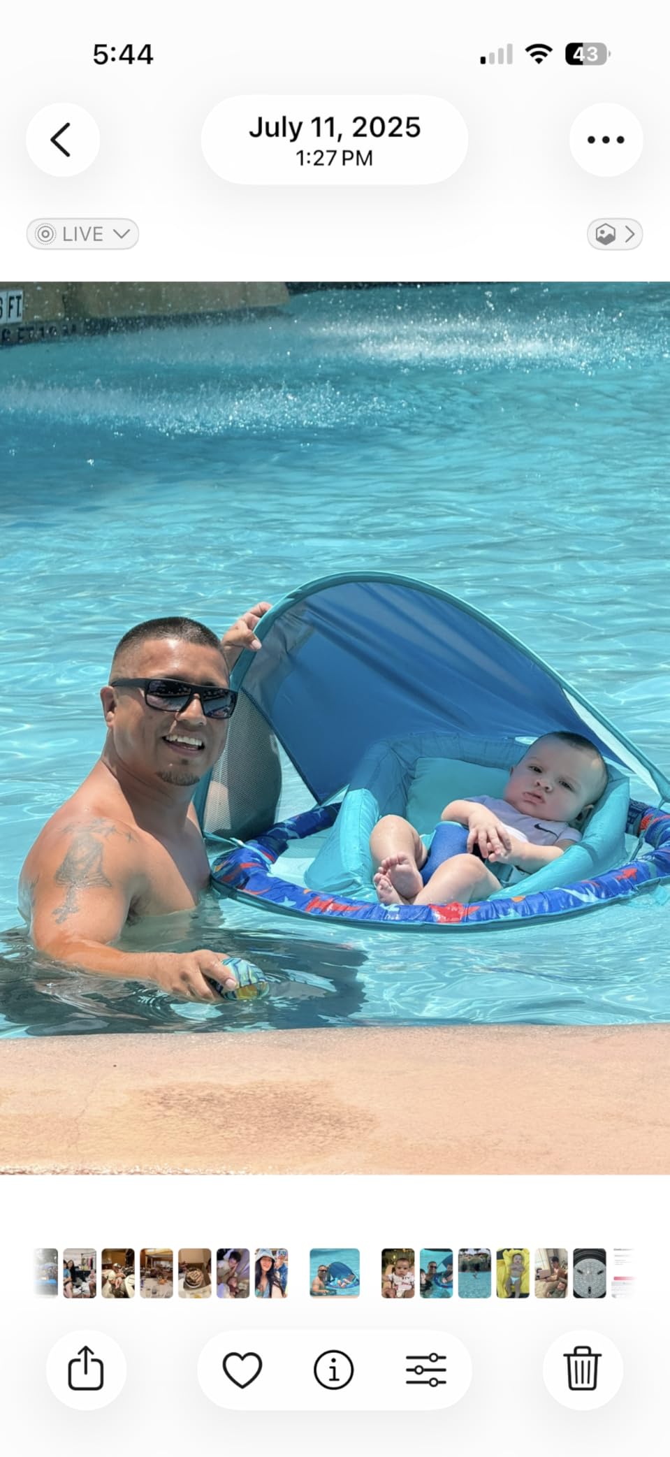 SwimWays Infant Spring Float, Baby Pool Float with Canopy & UPF Protection, Swim Training PFD, Swimming Pool Accessories for Babies 3-9 Months customer photo 2