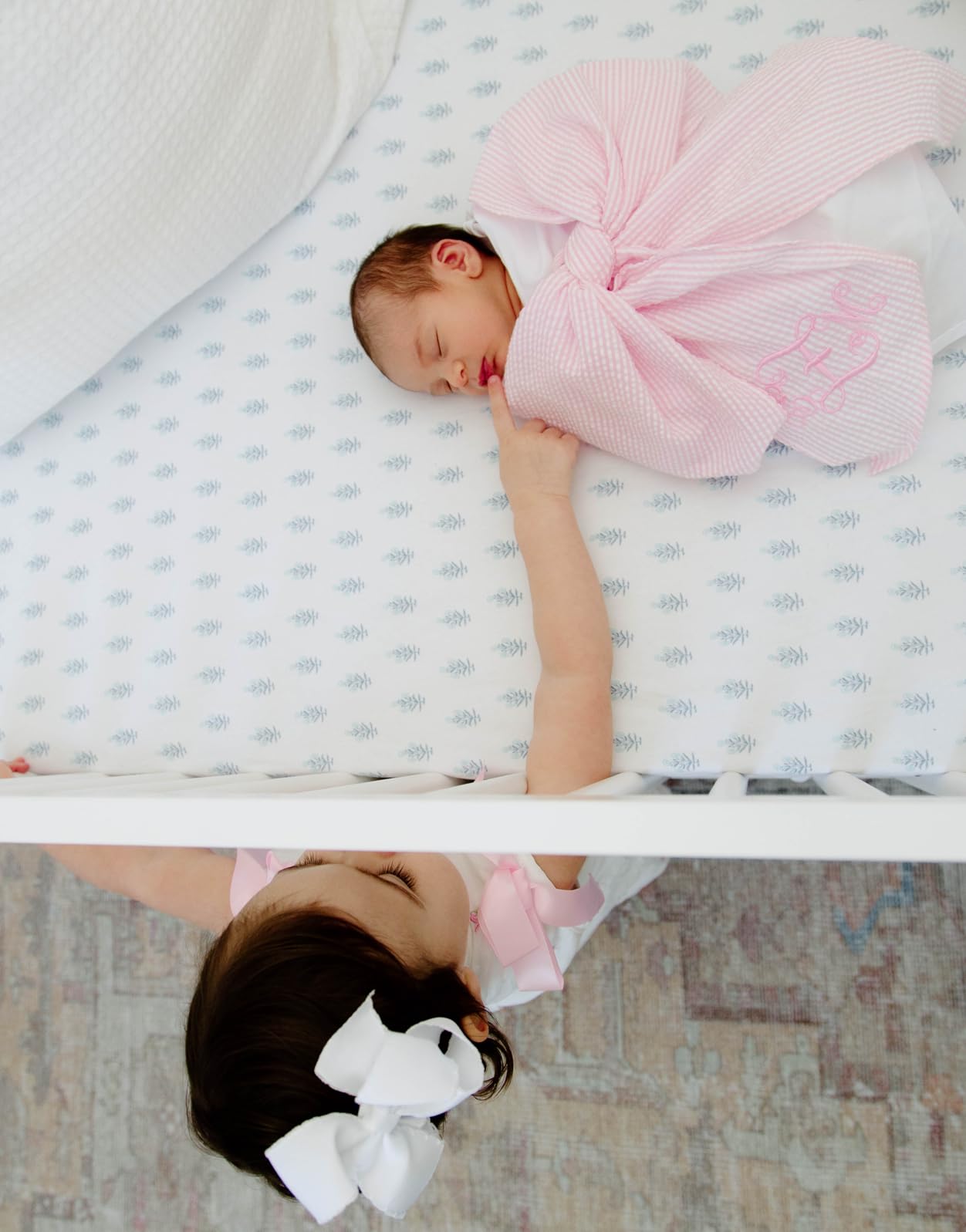 Delta Children Fitted Crib Sheets for Girls and Boys - 100% Organic Cotton Crib Sheet for Standard Crib and Toddler Mattresses - 28x52 Inch - GOTS Certified (Pack of 2), Blue Botanicals customer photo 2