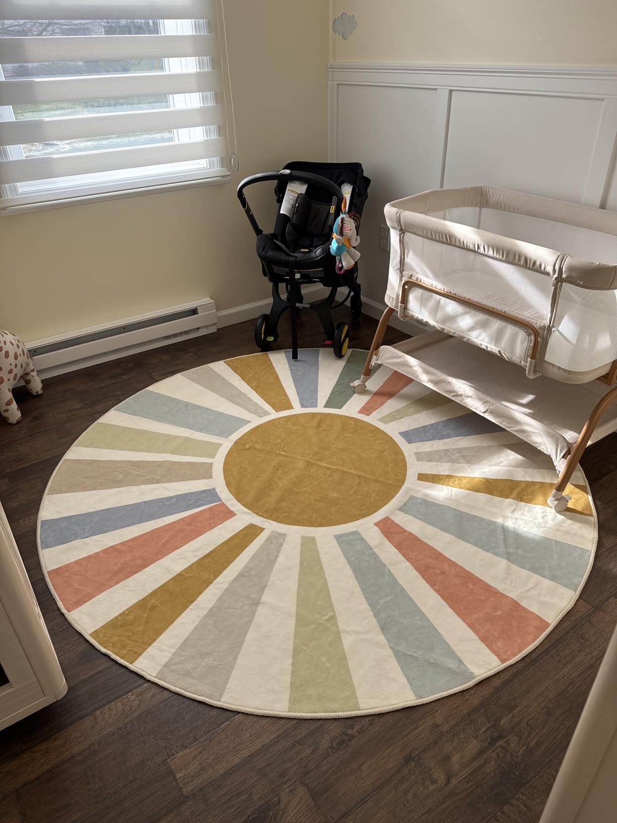 STARUIA Kids Rugs for Playroom & Nursery - 5'x7' Boho Washable Rainbow Area Rug, Non-Slip Soft Carpet for Classroom, Office & Dining Room customer photo 1