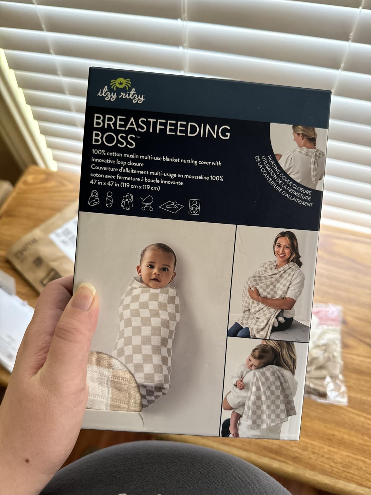 Itzy Ritzy Breastfeeding Boss Multi-Use Cover - A Nursing Cover, Swaddle, Car Seat Wrap, Tummy Time Mat & Burp Cloth All in One - Made of Soft Muslin Fabric & Measures 47