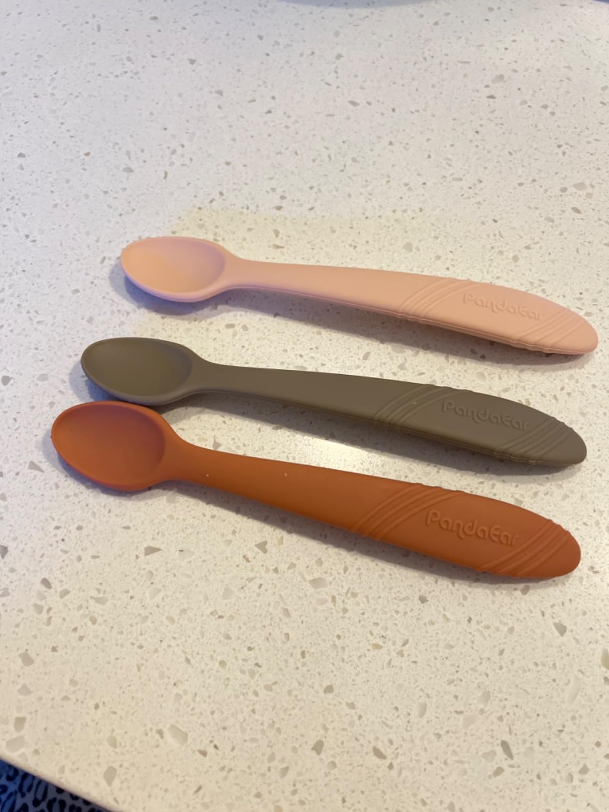 PandaEar 7 Pack Silicone Baby Feeding Spoons, First Stage Training Spoon Infant Utensils Feeding Supplies, BPA Free Gum-Friendly Soft Tip Baby Led Weaning Spoon customer photo 1
