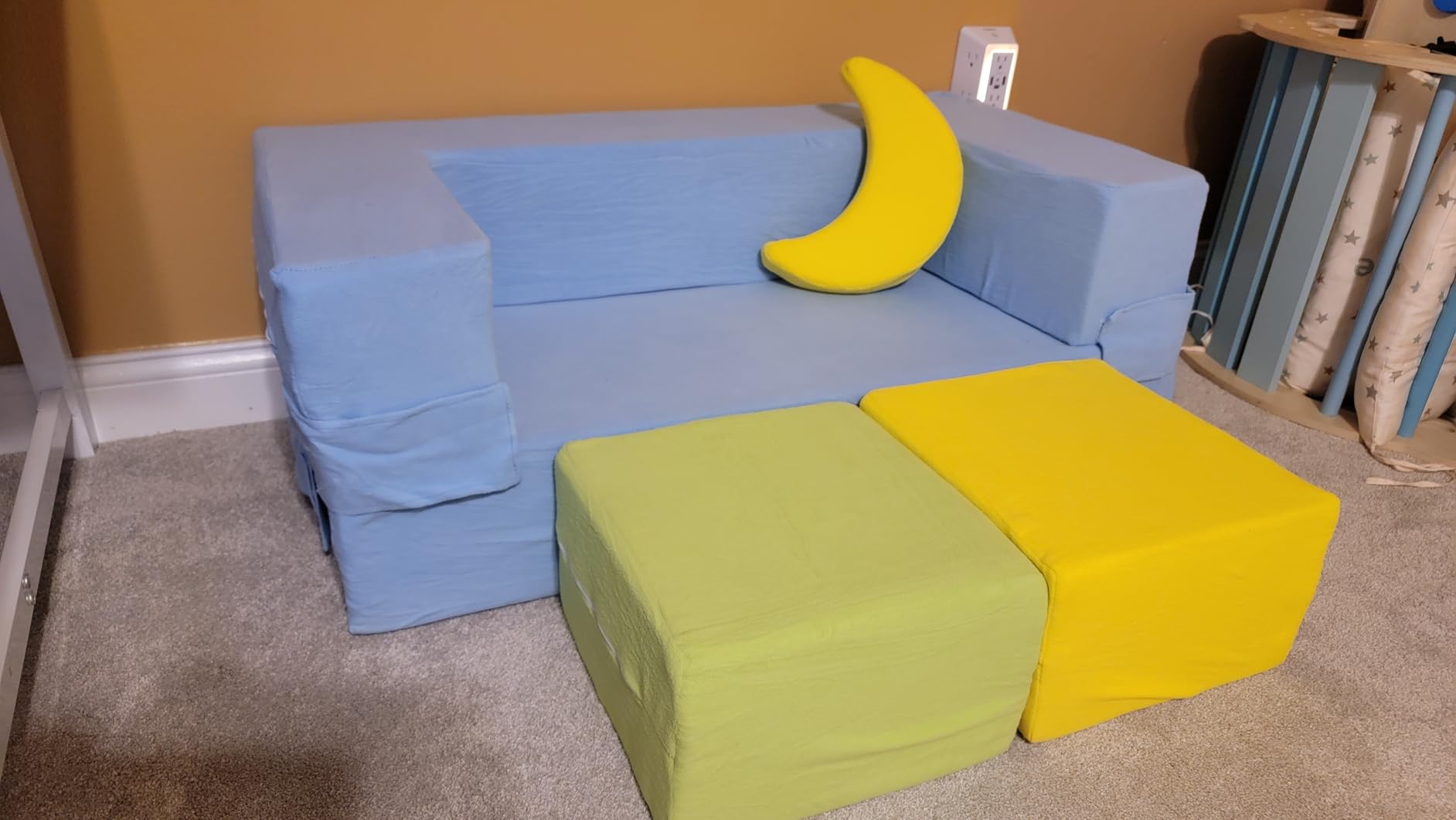Elftopia Modular Kids Sofa, Toddler Couch Foam Armchair for Kids, Children Convertible Plush Sofa Play Set, Fold Out SofaBed(Grey) customer photo 1