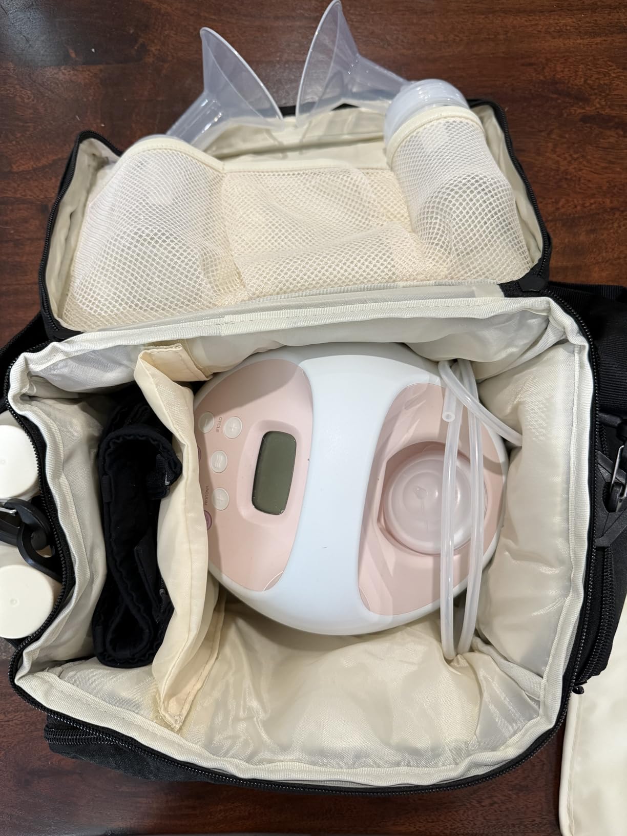 Breast Pump Bag Fit for Spectra S1 and S2, Pumping Bag with Waterproof Mat for Pump Accessories, Portable Pump Carrying Case for Work, Travel and Family Use, Black customer photo 2