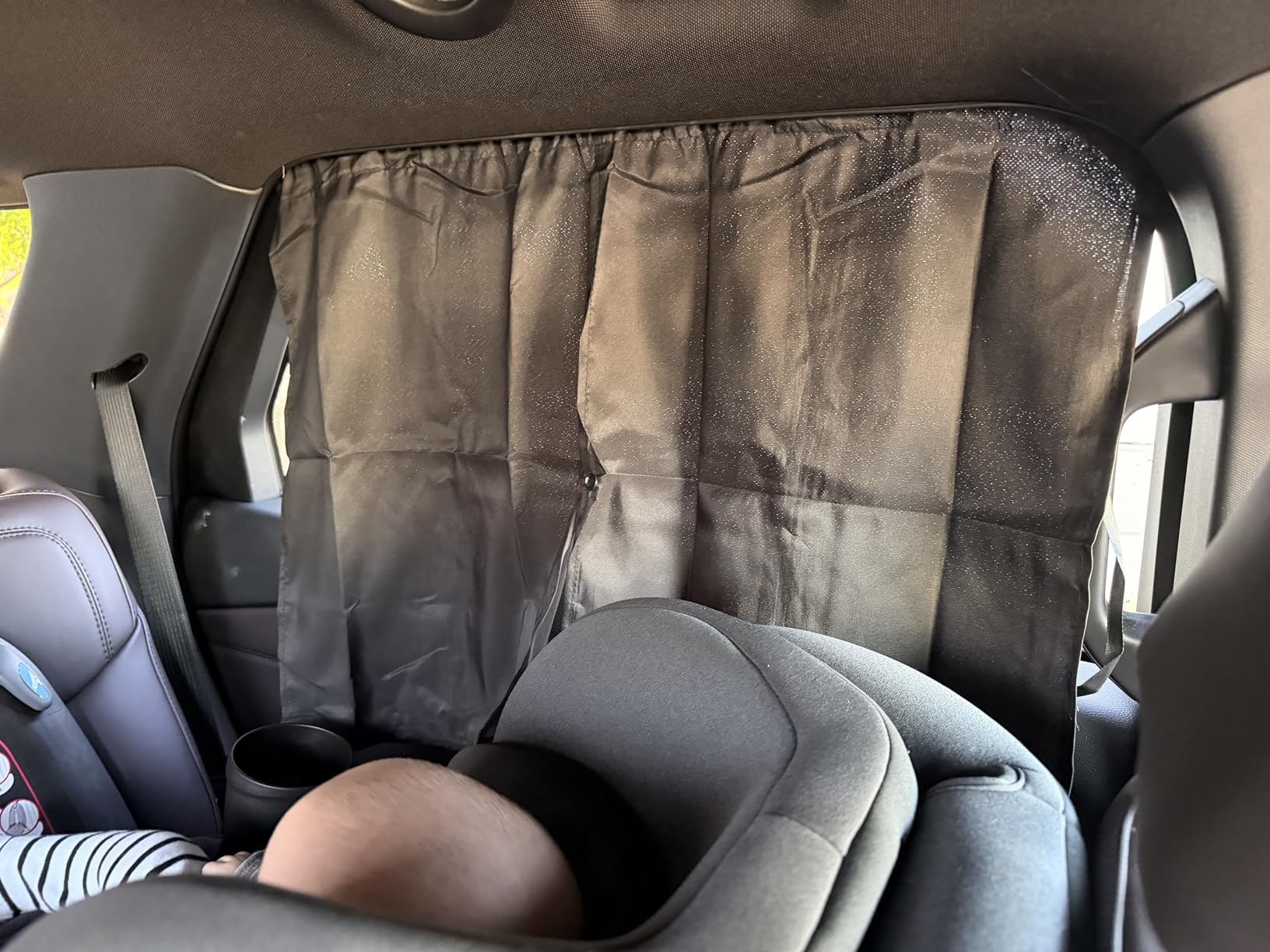 Car Window Shades, 2 PCS Magnetic Double Layer Auto Sun Shade for Side Windows Privacy Full Covers/Half Shade Options Back Car Window Curtains for Baby Protection customer photo 1