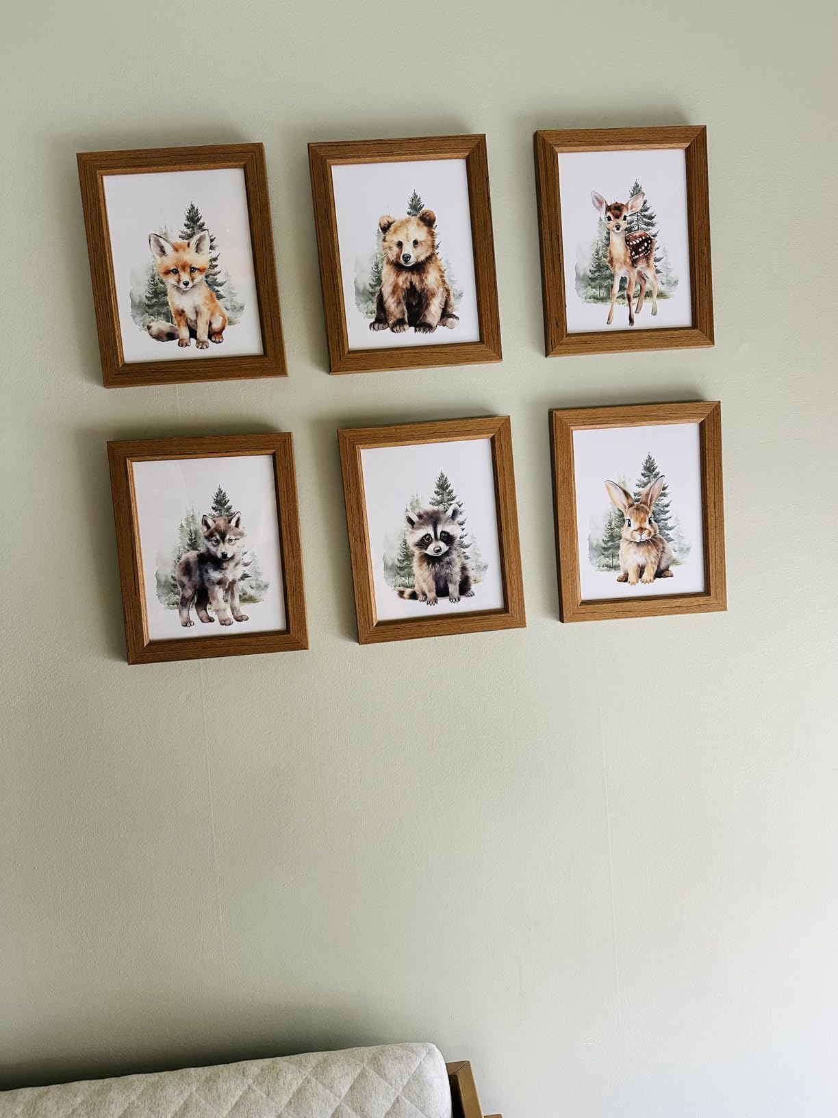Safari Nursery Wall Art Decor Set of 6 Baby Animal Wall Art Kids Canvas Wall Art Safari Nursery Pictures Jungle Animal Prints Baby Boy Art Giraffe Painting for Room Bedroom 12x16 Inch Unframed customer photo 2