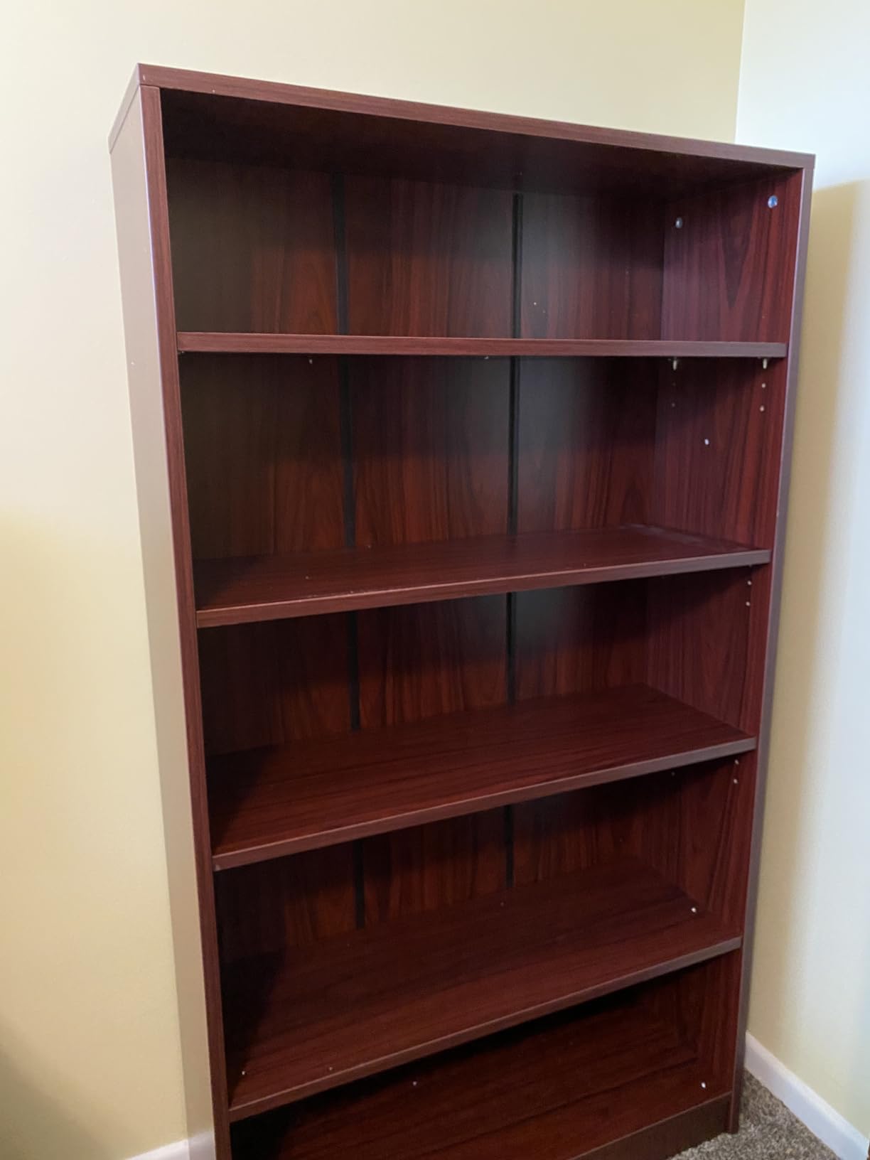 Stary 5 Shelf Mahogany Bookcase 60 inch Tall Wood Bookshelf for Bedroom customer photo 2