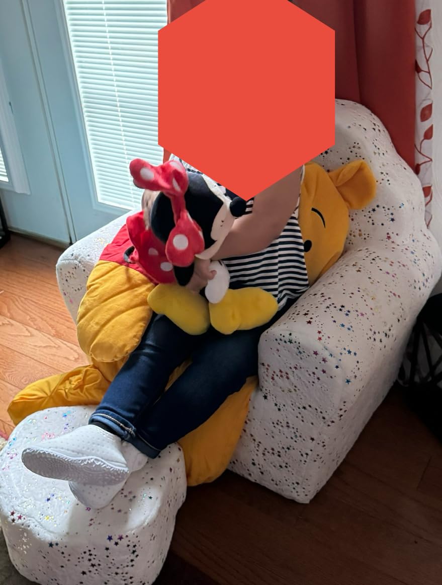 MOMCAYWEX Kids Sofa with Ottoman, Shell-Like Sofa for Boys and Girls, White with Shinny customer photo 1