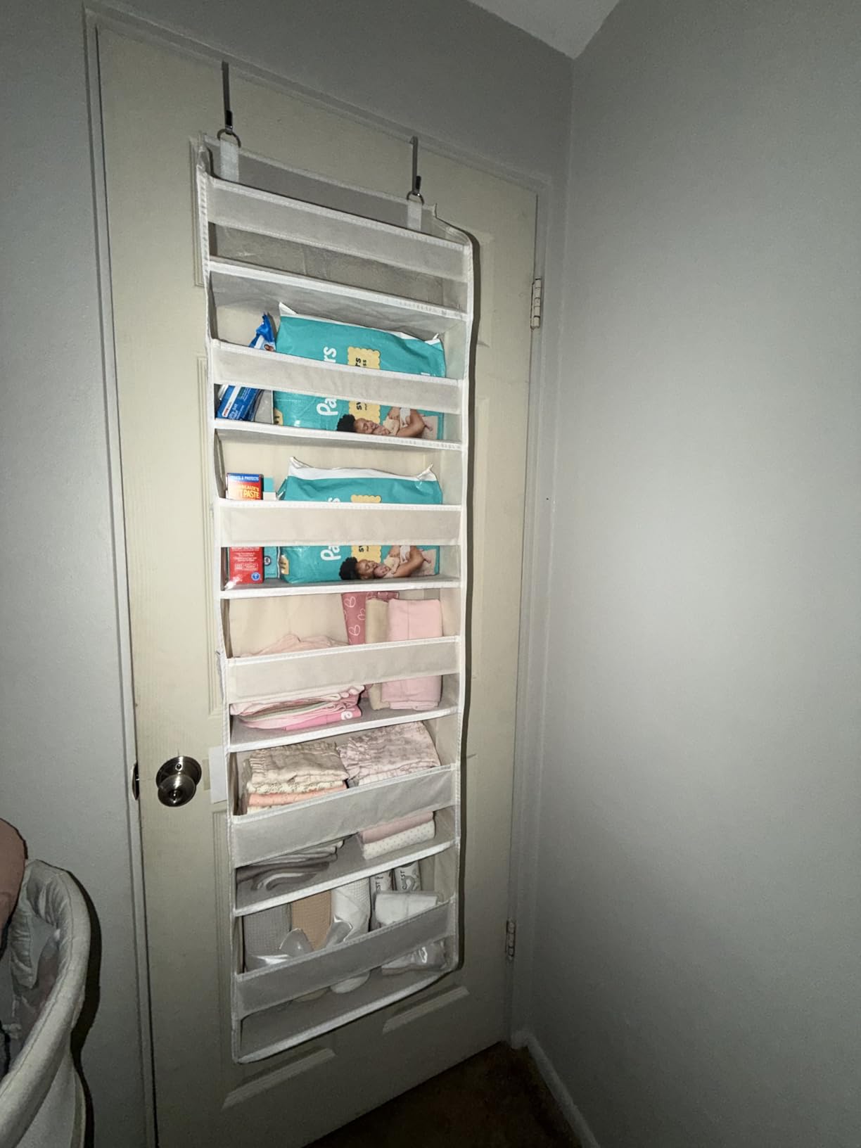 ULG Over The Door Organizer with 6 Large Pockets 12 Side Pockets, 50lbs Weight Capacity Door Hanging Organizer for Bedroom, Bathroom, Pantry, Nursery Storage, Beige customer photo 1