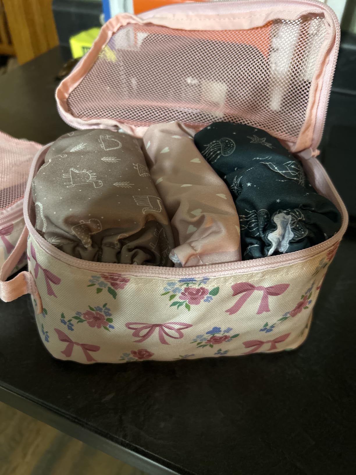 Itzy Ritzy Packing Cubes for Travel - Set of 3 Packing Cubes or Travel Organizers - Mesh Top, Double Zippers and Fabric Handle customer photo 2