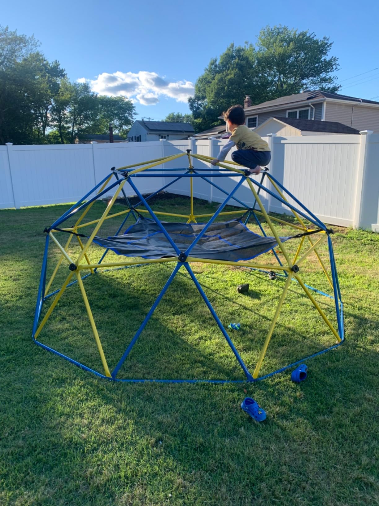Hapfan 10 FT Climbing Dome with Hammock and Belt Swing, Outdoor Jungle Gym Climbing Toys for Kids 3-8, 8-12, Support 800LBS, Easy Assembly, Rust-Resistant Playset customer photo 1