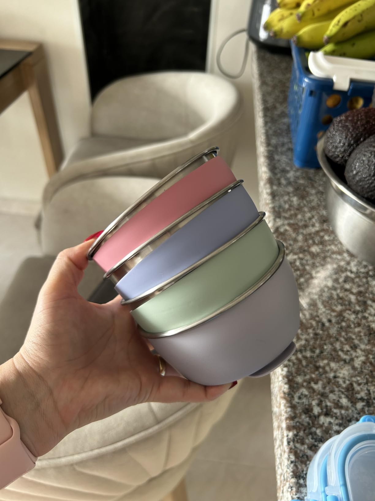 Elk and Friends Stainless Steel Bowls with Silicone Sleeve for Babies & Toddlers | Lids Included | Stay Put Suction | Cereal & Snack Bowls | 4 Pack customer photo 2