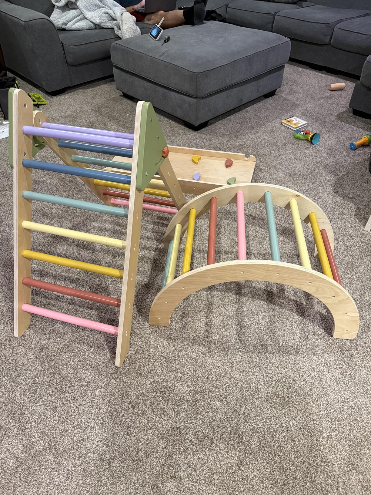 aiwo 7-in-1 Pikler Triangle Set Toddler Climbing Toys Indoor, Montessori Baby Climbing Gym, Climbing Set for Toddlers 1-3 Jungle Gym-Extra Thick customer photo 2