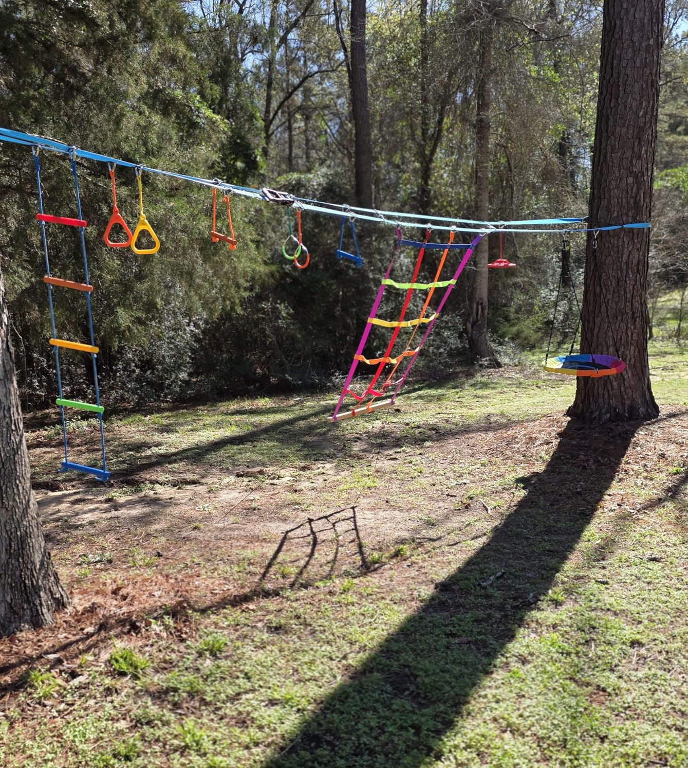 Hapfan 50 FT Ninja Warrior Obstacle Course Swing Set for Kids with Weather-Proof Accessories, Outdoor Playset with Monkey Bars for Backyard customer photo 1