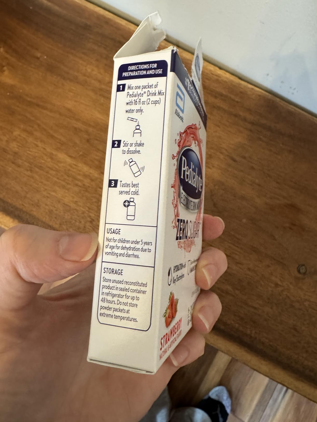 Pedialyte Electrolyte Drink Mix With Zero Sugar | Hydration With Key Electrolytes | Low in Calories | Strawberry, 8 Powder Packets customer photo 1