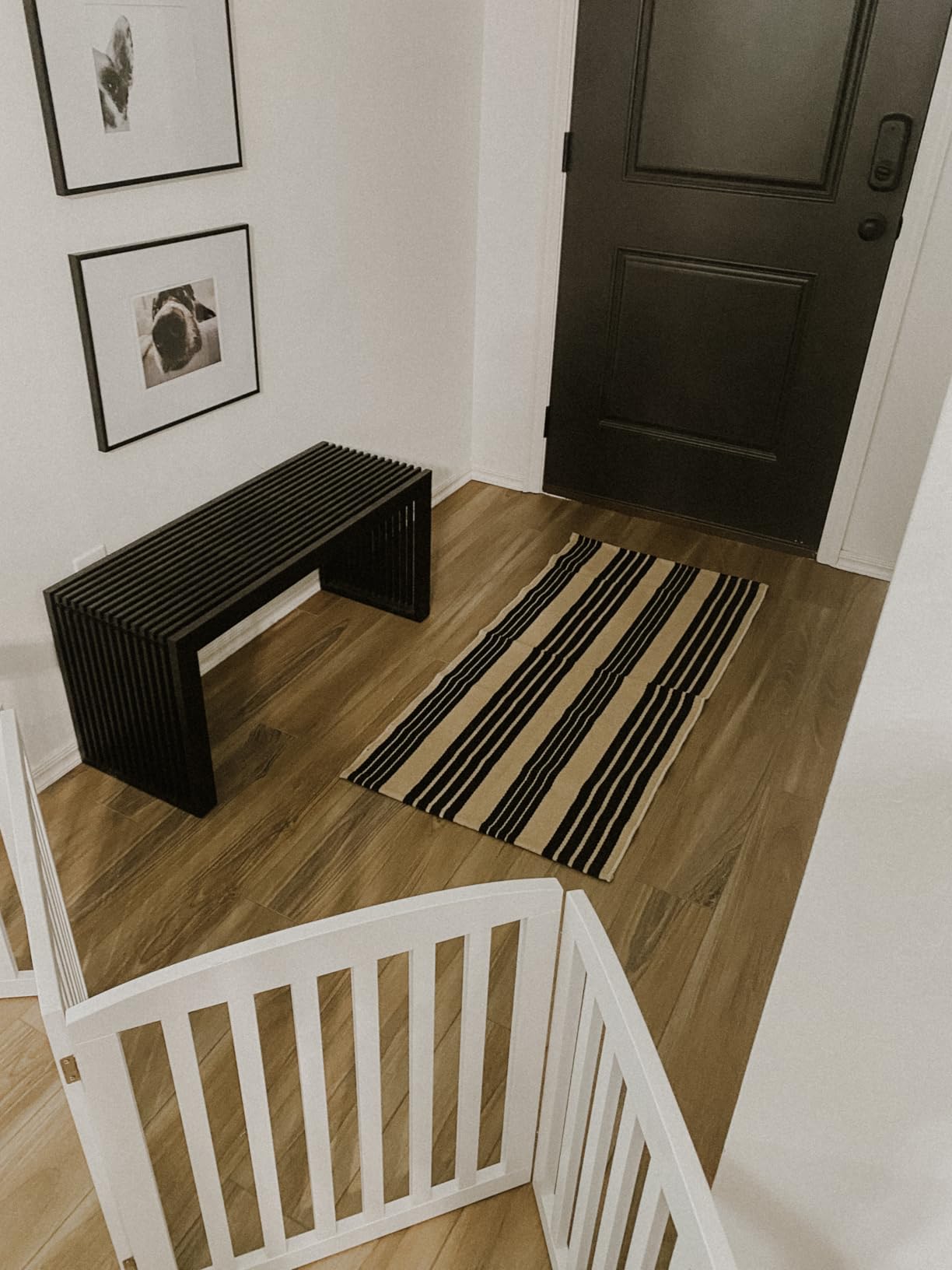 OJIA Outdoor Rug 3'x5', Black and Tan Area Rug Machine Washable Rugs Cotton Hand Woven Entry Rug Indoor Outdoor Striped Carpet for Front Porch/Deck/Backyard/Camping/Outdoor Decor customer photo 1