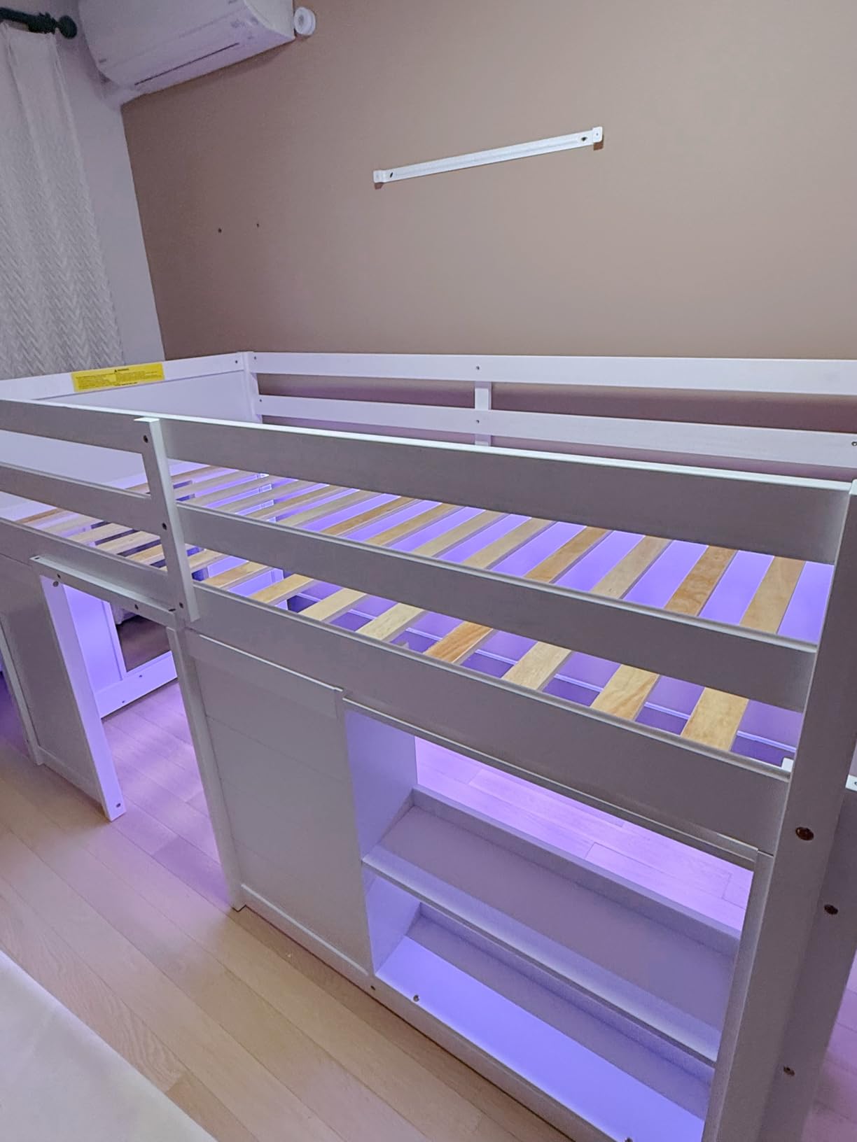 KOMFOTT Twin Low Loft Bed with 3 Storage Drawers & Underneath House, Wood Loft Bed with Slide, Ladder, Guardrails & Under-Bed Play Space, Kids Twin Loft Bed for Girls & Boys, No Box Spring Needed customer photo 2