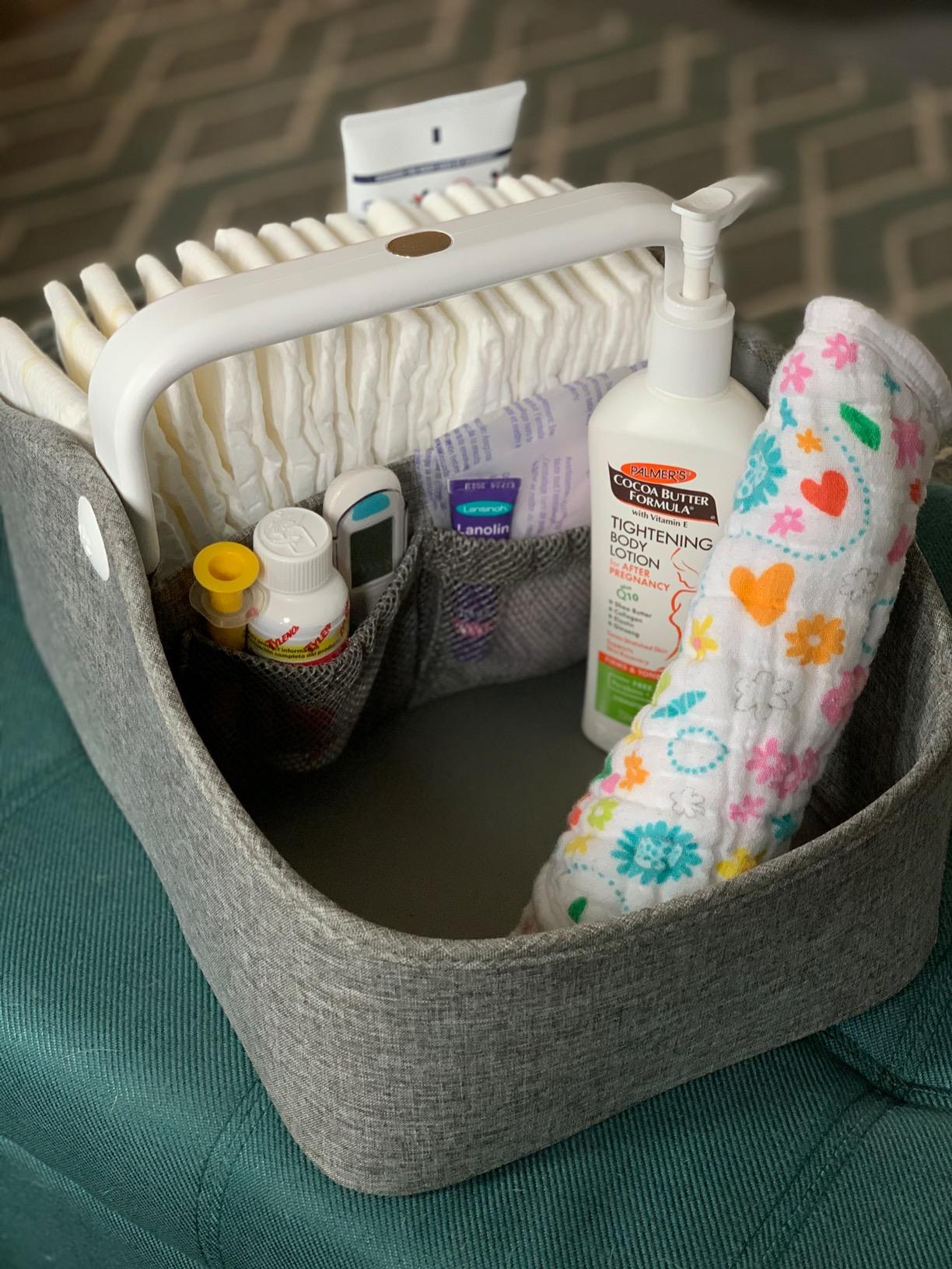 Skip Hop Diaper Caddy Organizer with Touch Sensor Night Light Nursery Style Oat customer photo 2