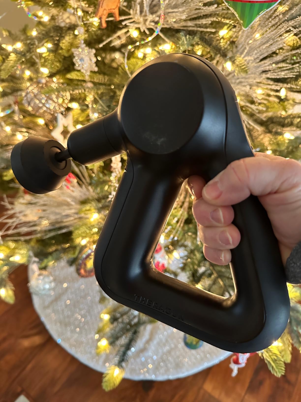 TheraGun Relief by Therabody - Easy-to-Use, Comfortable & Light Handheld Percussion Massage Gun for Everyday Pain Relief Massage Therapy in Neck, Back, Leg, Shoulder and Body (Sand) customer photo 1