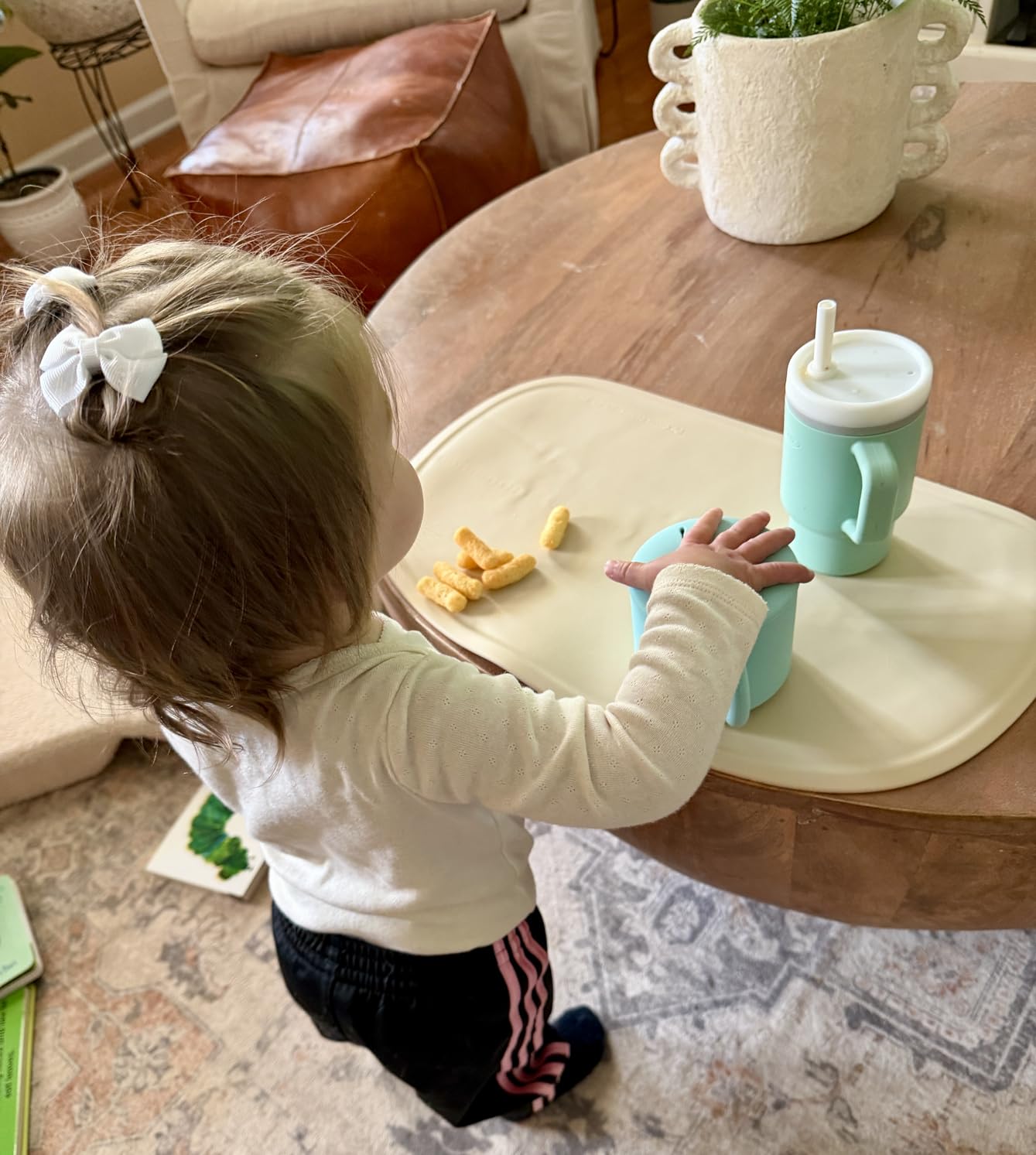 Cuddle Campus Set of 3 Silicone Placemats with Raised Edges for Kids, Toddlers, Babies, Non-Slip Dinning Table Mat, Baby Eating Mat, Food Mat Set 1 customer photo 1