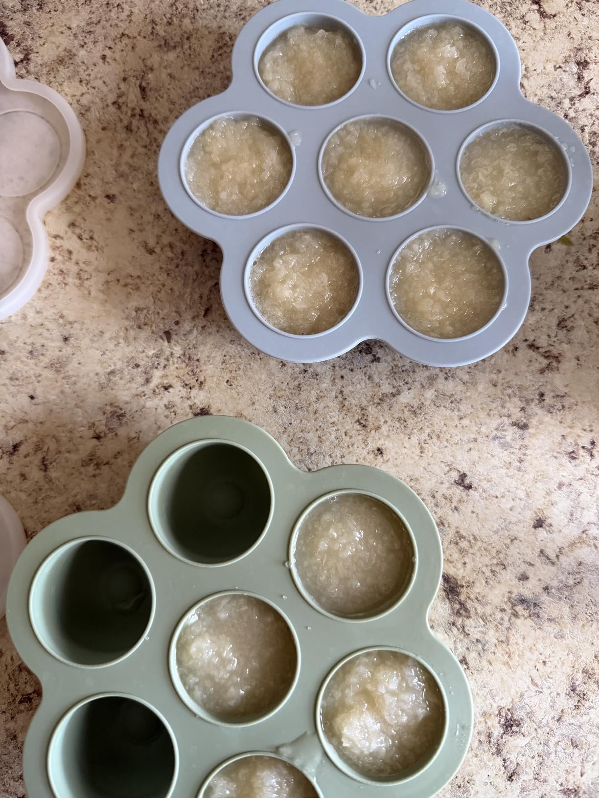 PandaEar 3 Pack Baby Food Freezer Tray with Lids, Silicone Baby Food Storage Container for Homemade Baby Food, Purees, Breastmilk (Blue/Green/Carnation) customer photo 2