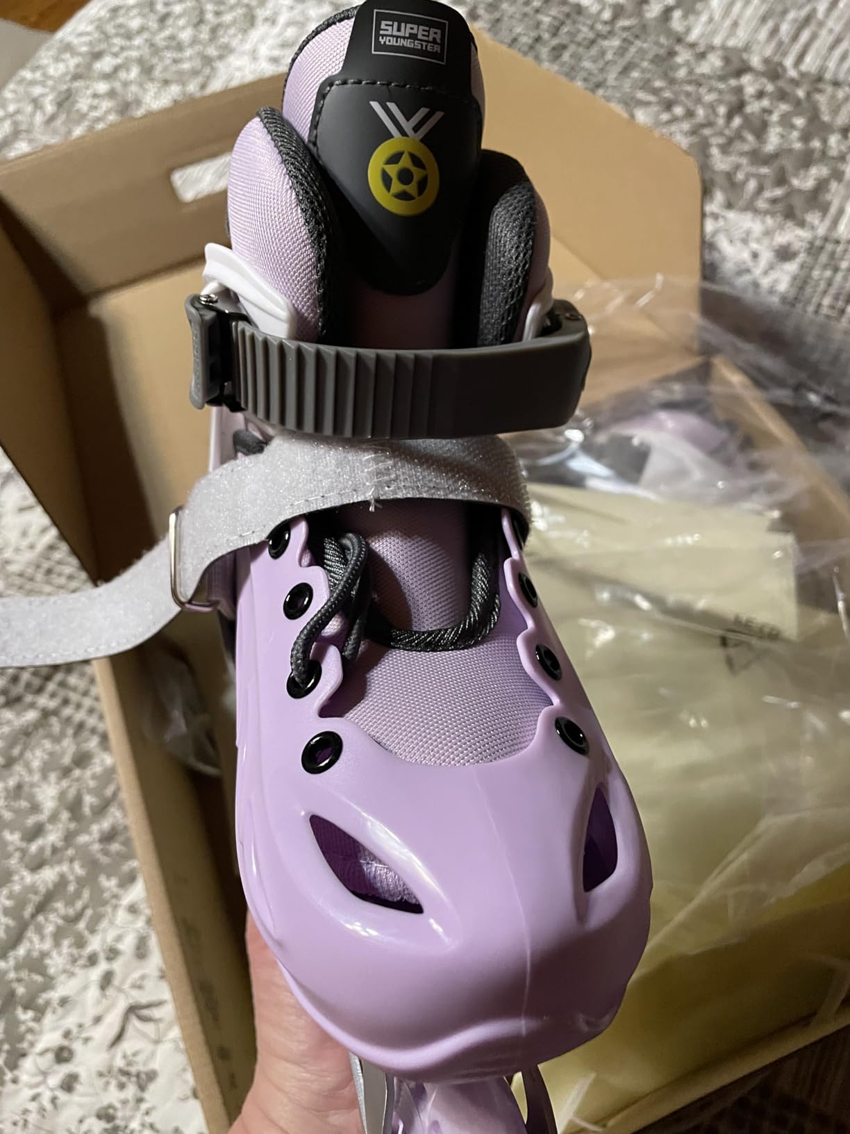 SUPER YOUNGSTER Adjustable Inline Skates for Boys Girls Ages 4-12 with Light Up Wheels, Roller Skates Blades for Youth Kids Indoor & Outdoor Beginners customer photo 2