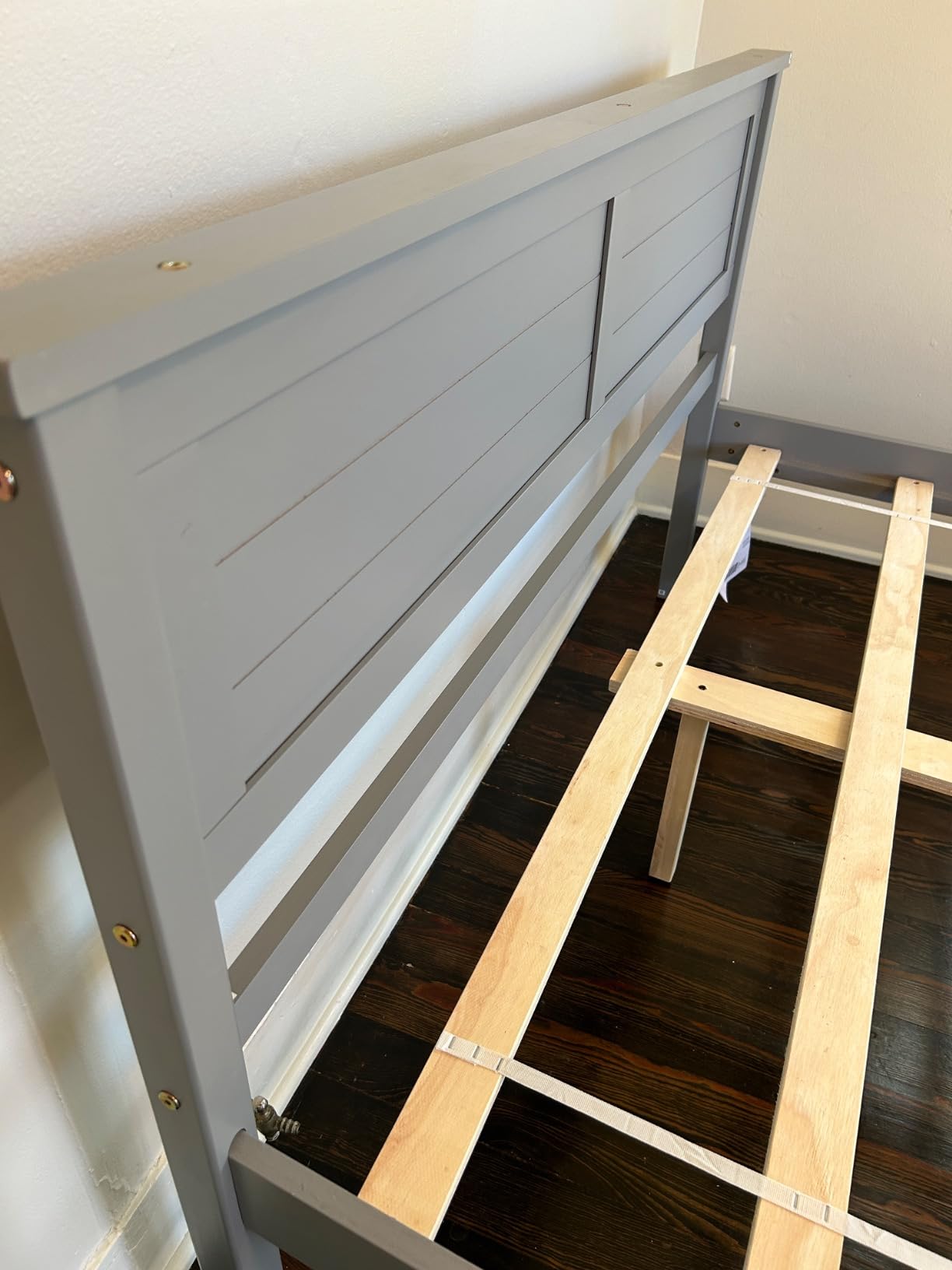 Giantex Wood Twin Bed with 2 Storage Drawers, Solid Wood Platform Bed with Headboard, Wooden Slats Support, No Box Spring Needed, Twin Bed Frame for Kids Teens Adults (White) customer photo 2