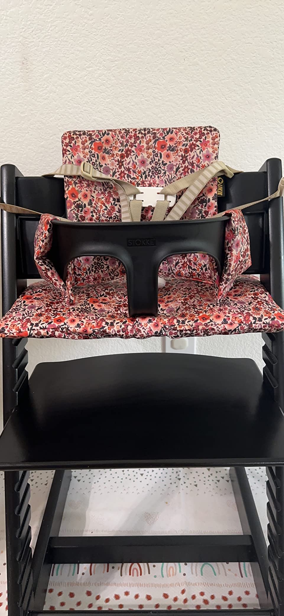 UKJE Cushion Compatible with Stokke Tripp Trapp (Old and New Model) 2 Pieces | Wipeable & Washable at 86°F | Oeko-Tex Certified Cotton | Extra Padded Handmade Seat Cover | Pink Daisy customer photo 2