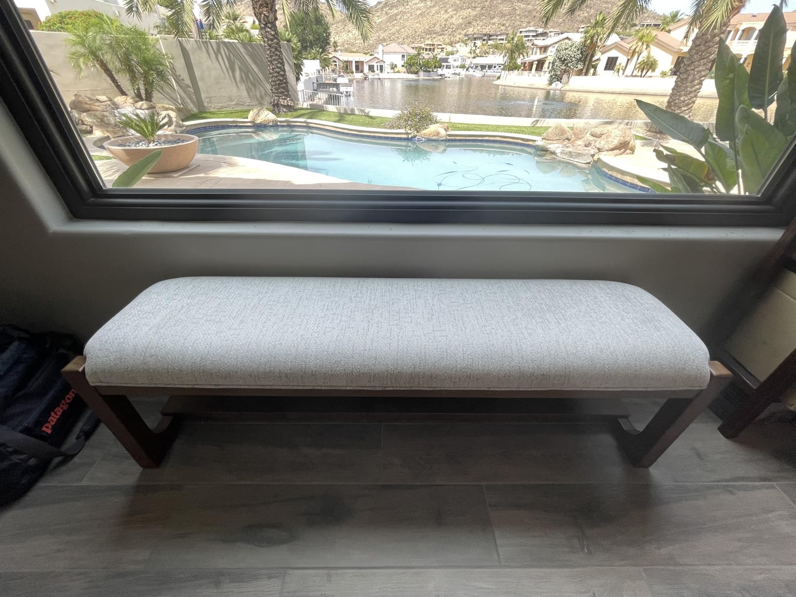 Signature Design by Ashley Cabalynn Farmhouse Upholstered Dining Bench, Foam Cushion, Hardwood Solids, 63.5