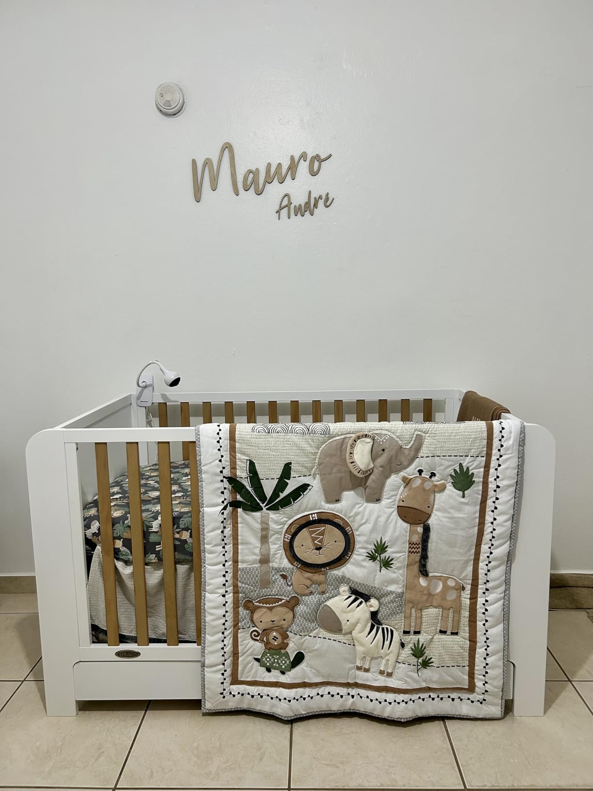 The Peanutshell 4 Piece Organic Cotton Baby Crib Bedding Set for Boys & Girls - Newborn, Infant & Toddler Nursery Bed Set Decor with Two Crib Sheets, Dust Ruffle Comforter - Safari Serenity customer photo 2