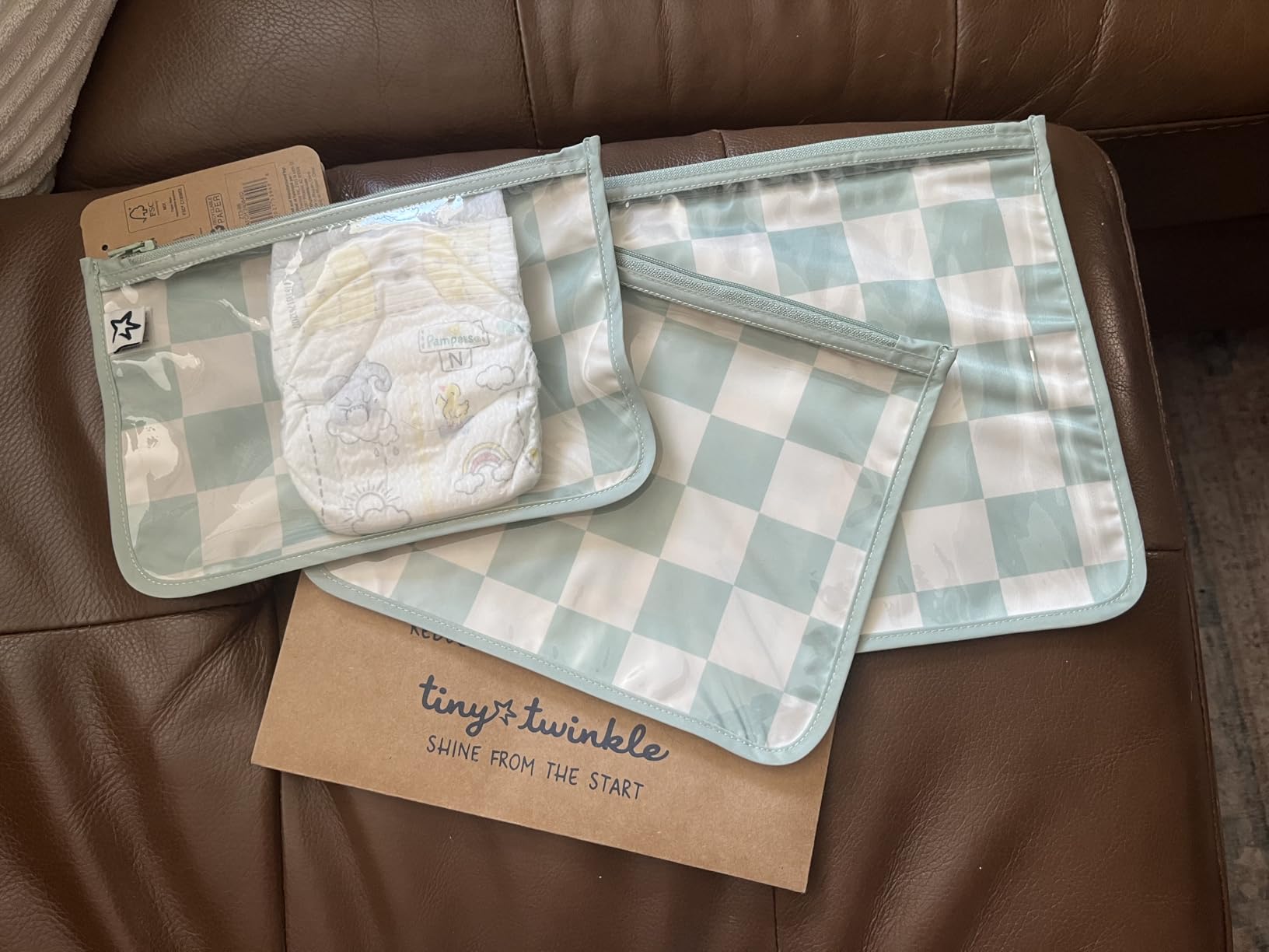 Tiny Twinkle Diaper Bag Organizing Pouches, 3 Pack Mess-Proof Clear Front Travel Organizer Bags and TSA Approved Toiletry Bag Set for Baby and Mom Essentials customer photo 2