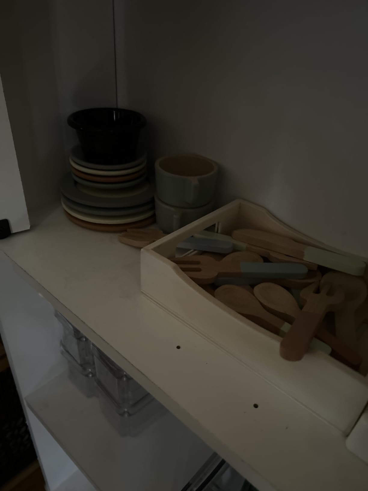 Wooden Play Dishes and Plates for Kids Kitchen Set, 27 PCS Wooden Play Kitchen Accessories, Kitchen Toy for Toddlers Boys Girls 3 4 5 6 customer photo 1