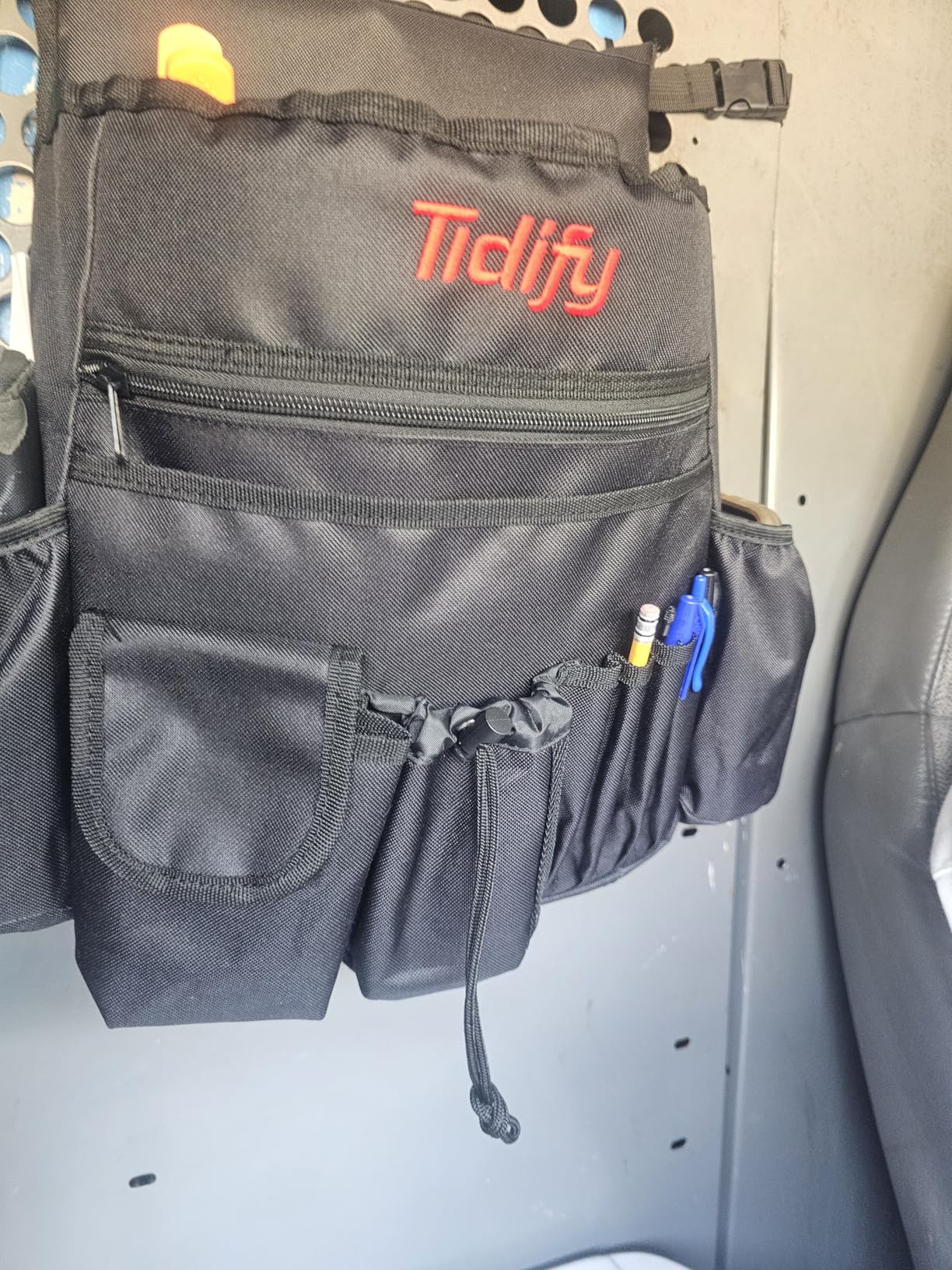 Tidify Back Seat Car Organizer with Dedicated Tablet and Laptop Storage Stabilizing Side Straps Soft Adjustable Shoulder Strap and Hardened Buckles Your Office Away from Office customer photo 2