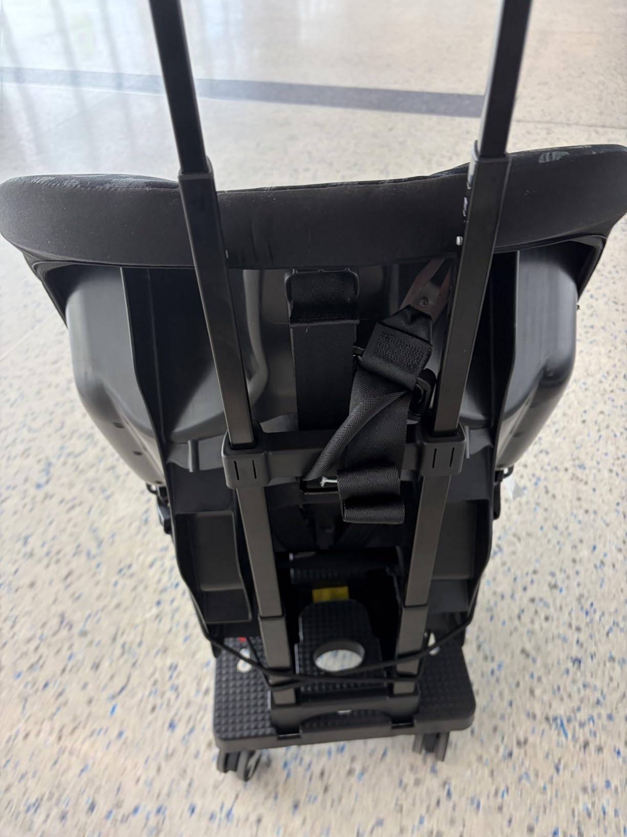 Car Seat Dolly for Airport - CarSeat Roller Cart Wheels for Airplane - Car Seat Travel Cart Carrier with Straps Foldable Luggage Trolley Folding Hand Truck (Black) customer photo 2
