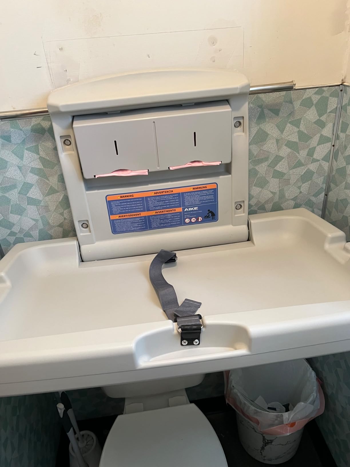 AIKE Commercial Horizontal Baby Changing Station, Wall Mounted Foldable Baby Diaper Changing Table ADA Compliant, Grayish White customer photo 1