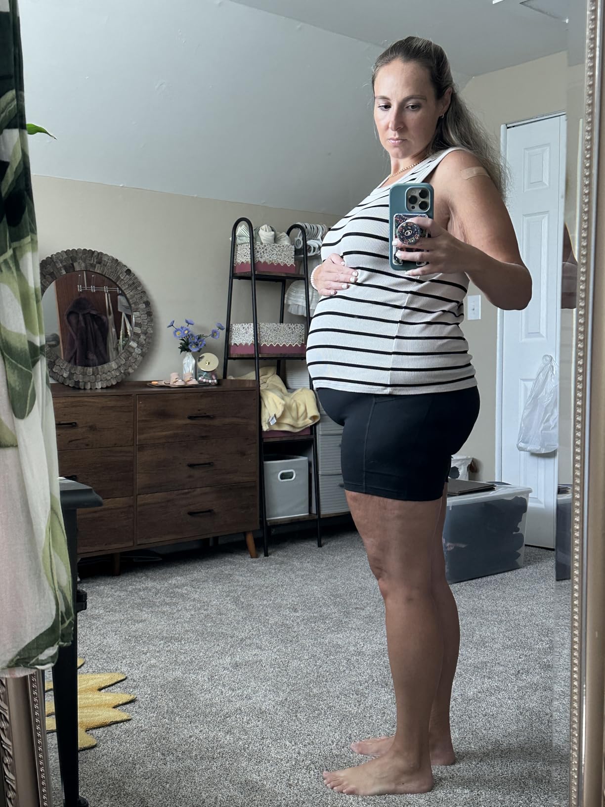 CRZ YOGA Butterluxe Maternity Biker Shorts Pockets 5