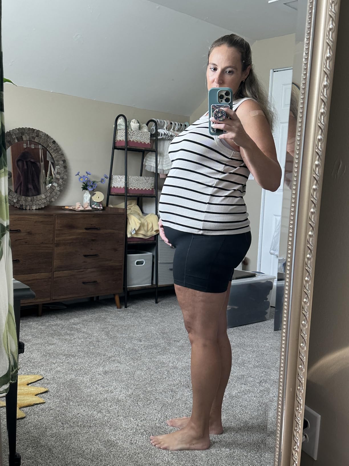 CRZ YOGA Butterluxe Maternity Biker Shorts Pockets 5