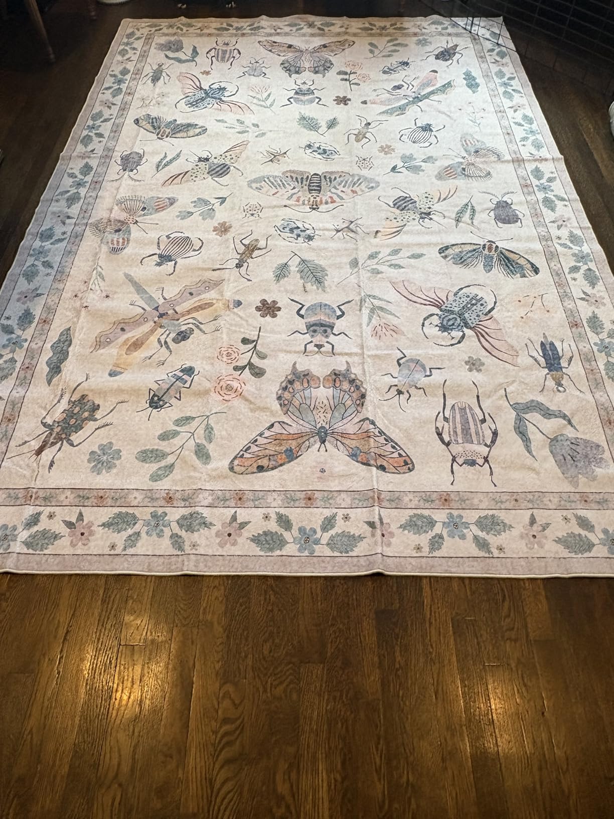 Lahome Insect Washable Rugs 8x10, Soft 8x10 Area Rugs for Living Room, Non Slip Bedroom Rug Under Bed Ultra-Thin Large Carpet for Dining Room Office Playroom Vionnet (8'x10', Dark Green) customer photo 1
