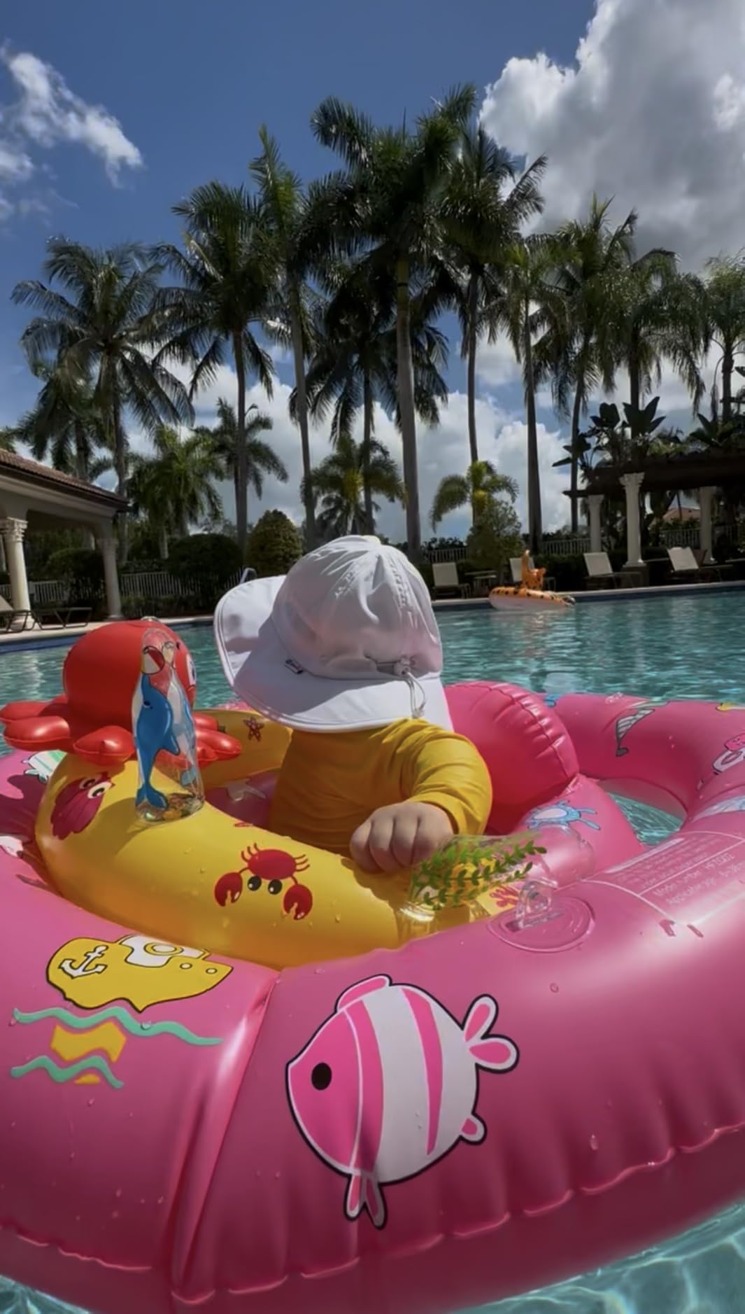 Baby Pool Float with Canopy, Inflatable Baby Swim Float with UPF50+ Sun Protection, Toddler Infant Pool Float with Toy Play Console Adjustable Safety Seat for Kids Girls Boys Aged 6-36 Months customer photo 2