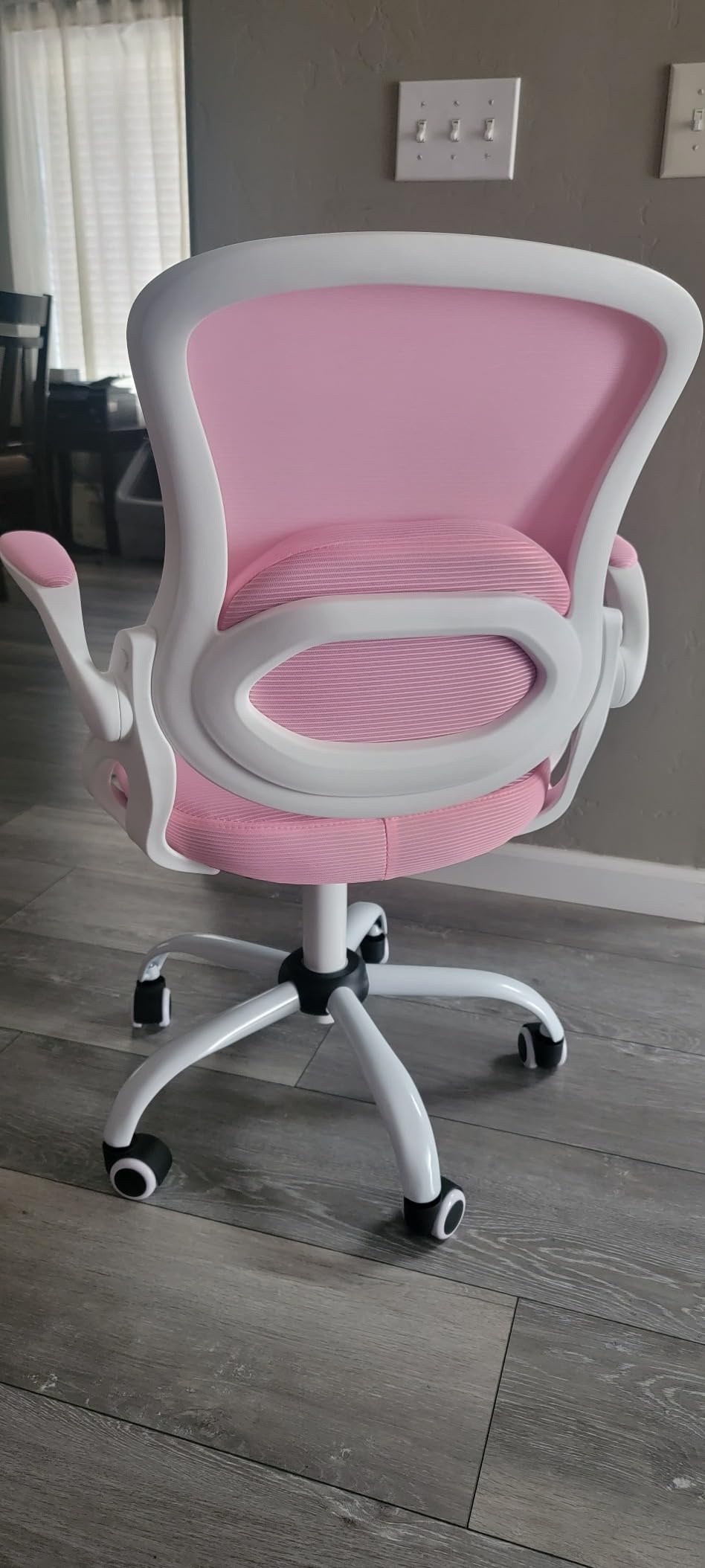Kids Desk Chair, Ergonomic Study Chair with Adjustable Height, Swivel Mesh Desk Chair with Wheels, Home Office Chair for Children in Home Bedroom Grey customer photo 2