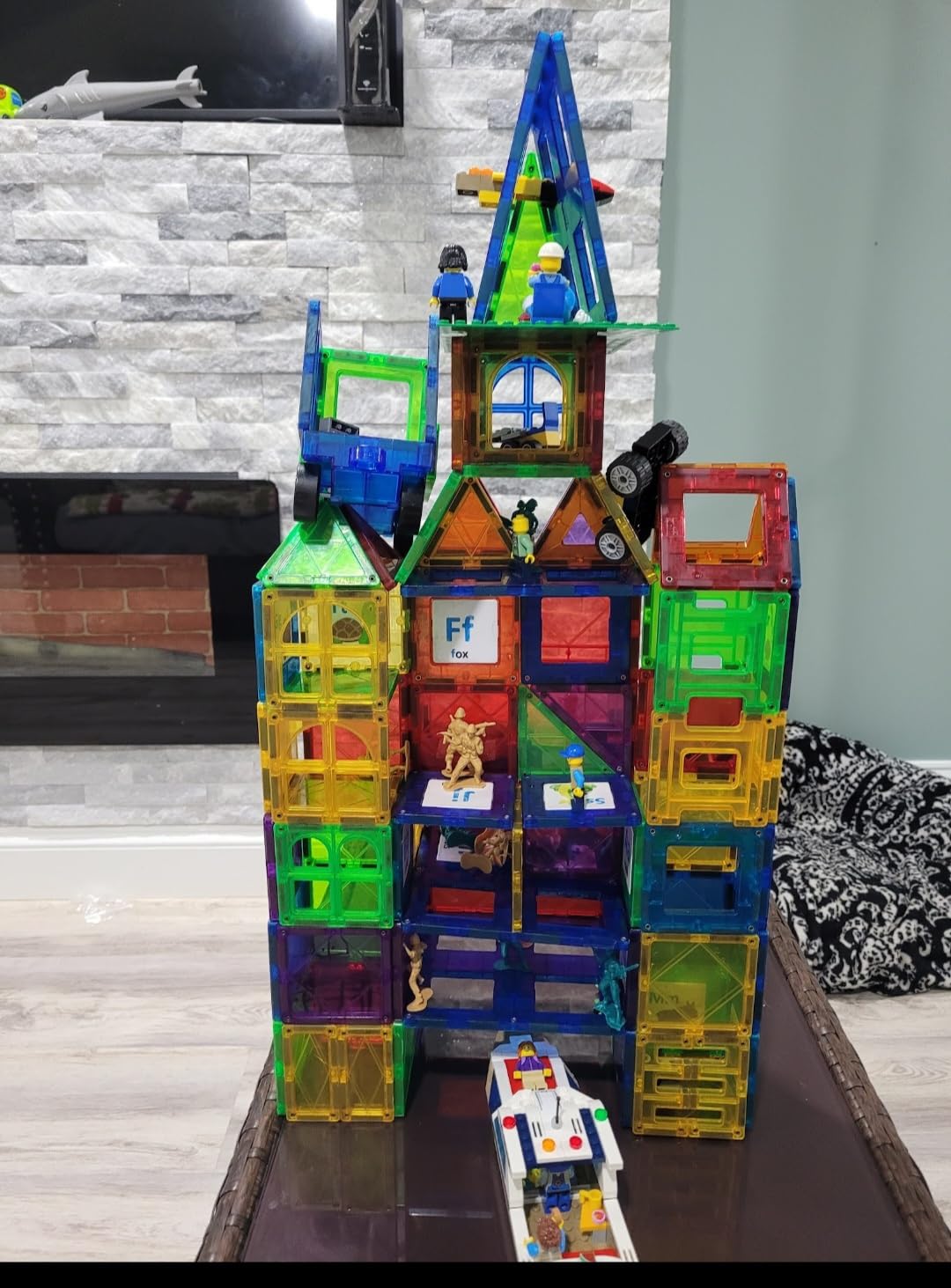 Diytoy Magnetic Tiles,100PCS 3D Building Blocks, Magnets Building Set for Kids, Construction STEM Stacking Toys, Magnets Toy Gift for Toddlers, Boys and Girls customer photo 1