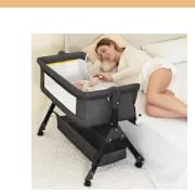 BCOL Baby Bassinet, Bedside Bassinet for Baby, 3 in 1 Bassinet Bedside Sleeper with Wheels, Mosquito Net, Adjustable Easy Folding Portable Bed for Infant Newborn (Dark Grey) customer photo 1