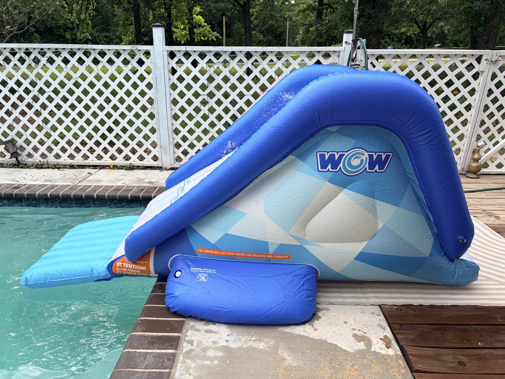 Wow Sports Cascade Inflatable Pool Slide - Blow Up Waterslide - Built-in Water Sprinkler - for Kids & Adults customer photo 1