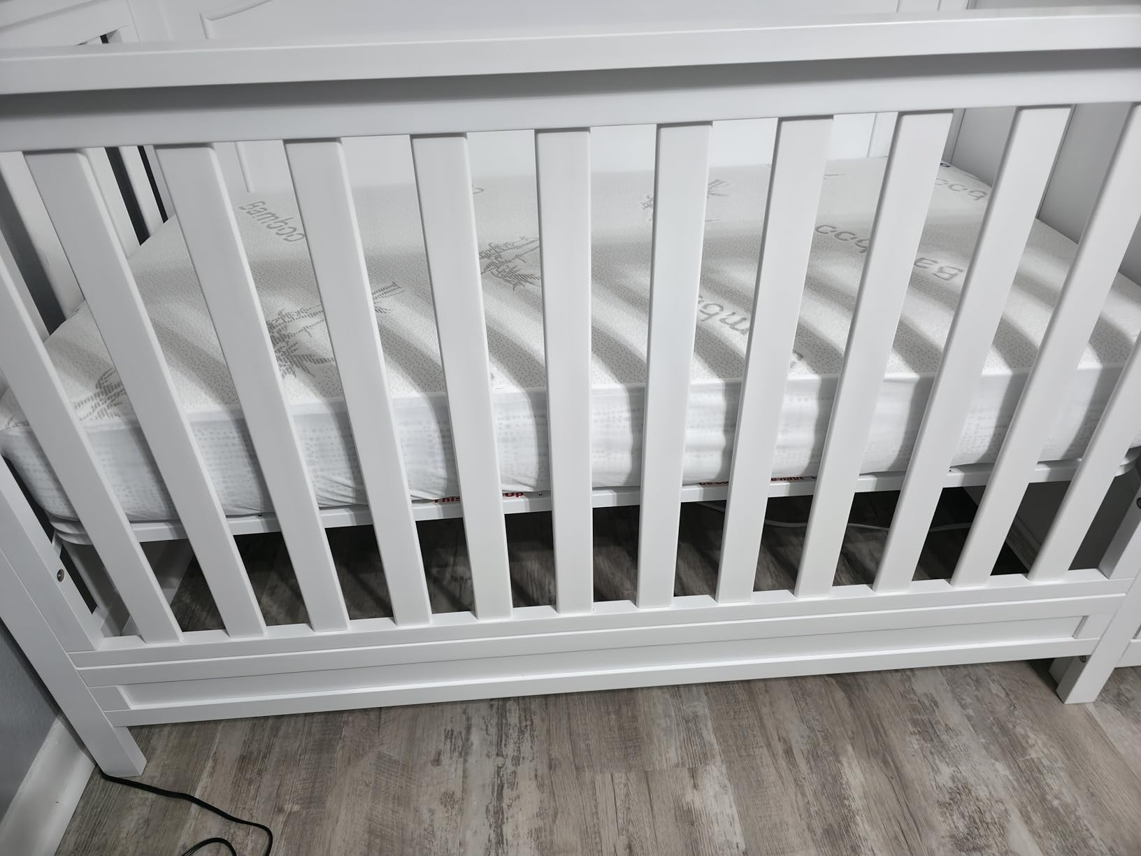 BEDLORE Waterproof Crib Mattress Protector 2 Pack, Ultra Soft Bamboo Viscose Crib Mattress Pad Cover, Noiseless Toddler Mattress Protector for Standard Baby Bed Size 52''x28'', White customer photo 1