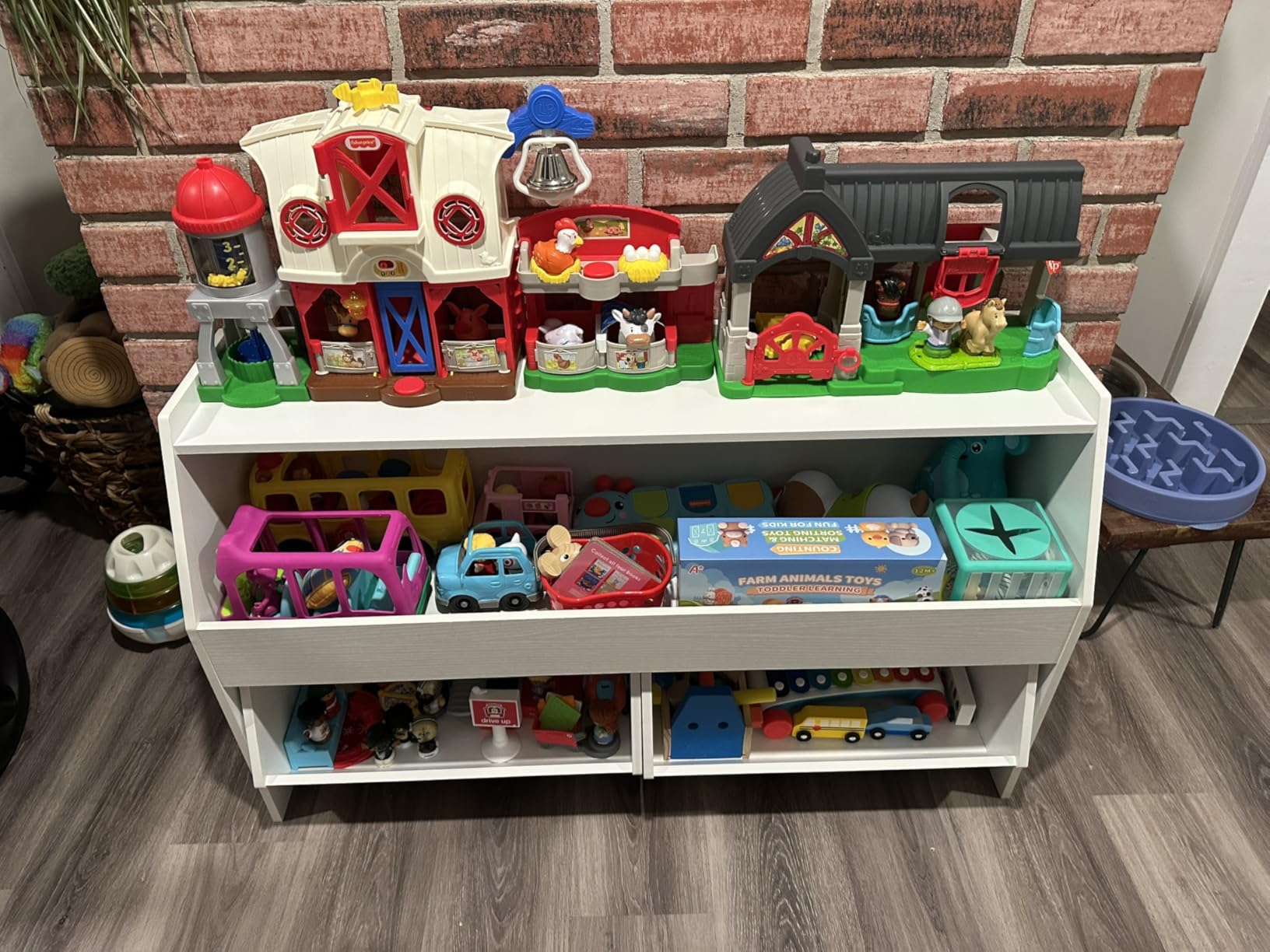 Fulhope Toy Storage Organizer for Kids, Toy Storage Cabinet with Drawers, Boys and Girls Toy Shelf with Wheels, Toy Organizer Kids Bookshelf with Storage for Nursery, Playroom, Bedroom (Burlywood) customer photo 1