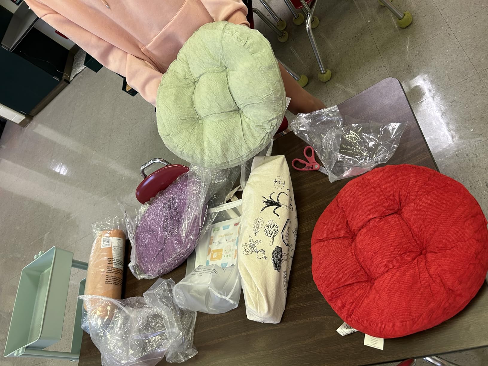 Degrees of Comfort 6Pcs Round Floor Cushions for Kids, Waterproof Flexible Seating for Classroom Elementary, Safe Smolder Resistance Sitting Pillows with Handles, 15-inch, Multicolor customer photo 1