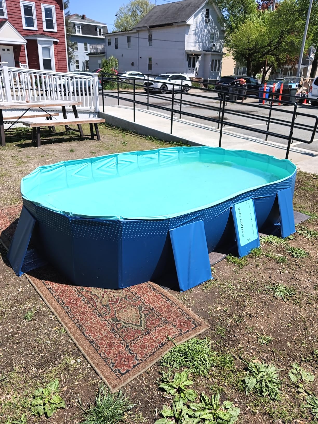 Foldable Non-Inflatable Kids' and Adults' Outdoor Swimming Pool Hard Plastic Shell Kid Pool for Backyard Dog Pools (113