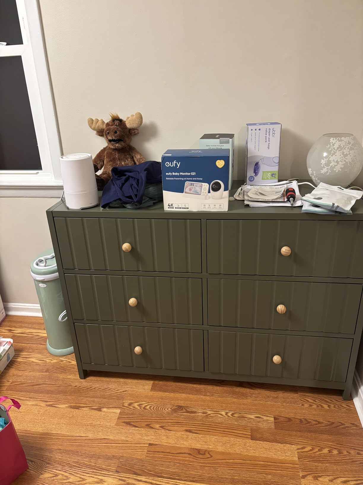 Graco Teddi 3 Drawer Chest with Changing Table Topper (Olive) - GREENGUARD Gold Certified, Interlocking Drawer System, Pre-Installed Drawer Tracks for Easier Assembly customer photo 2