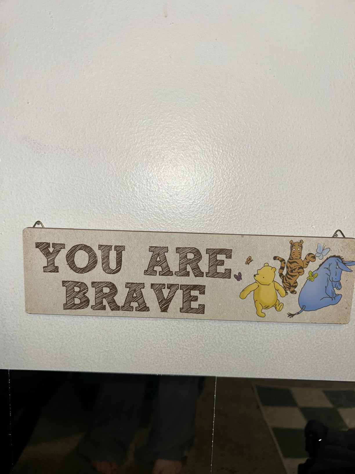 BirtDerr Winnie Room Decor- the Pooh Sign-Wooden Baby Stuff-Vintage Nursery Decor-4PCS Wall Decor Wall Art(Classic)-You Are Kind Brave customer photo 2