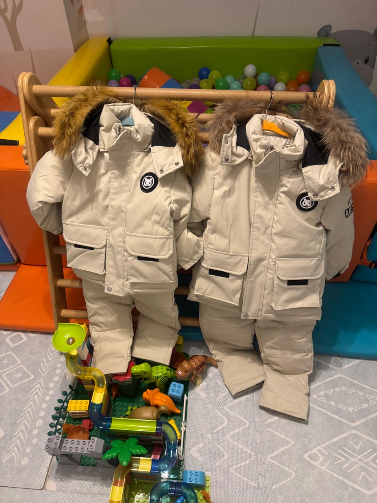 Toddler Snow Suits Boys Girls Hooded Down Jacket & Ski Bib Pants Set Baby Snowsuit Coat Infant Winter Jumpsuit 18M-4T customer photo 2