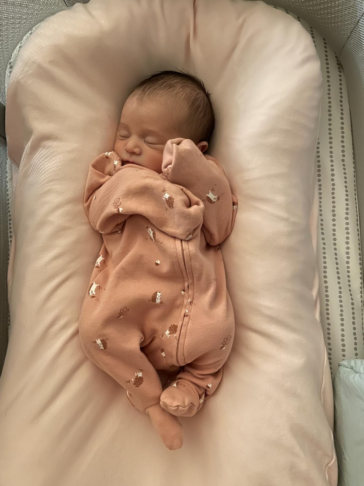 Aila + Aiden Baby Lounger | Organic Cotton Infant Lounger | Adjustable & Portable Floor Lounger | Supervised Use | Soft, Breathable, Washable Cover - Snuggle Collection (Pink) customer photo 2